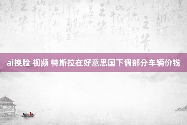ai换脸 视频 特斯拉在好意思国下调部分车辆价钱