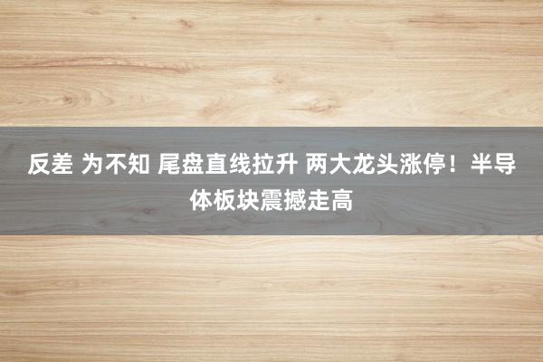 反差 为不知 尾盘直线拉升 两大龙头涨停！半导体板块震撼走高