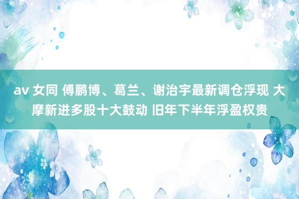 av 女同 傅鹏博、葛兰、谢治宇最新调仓浮现 大摩新进多股十大鼓动 旧年下半年浮盈权贵